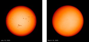 Visible light images of the sun. NASA