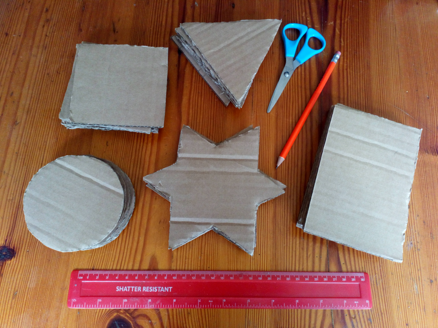 Cardboard building shapes NUSTEM