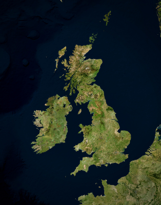 High resolution Satellite image of Great Britain