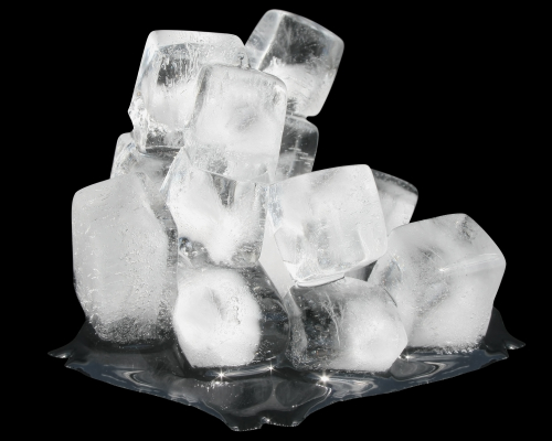 A tower of cubes of ice