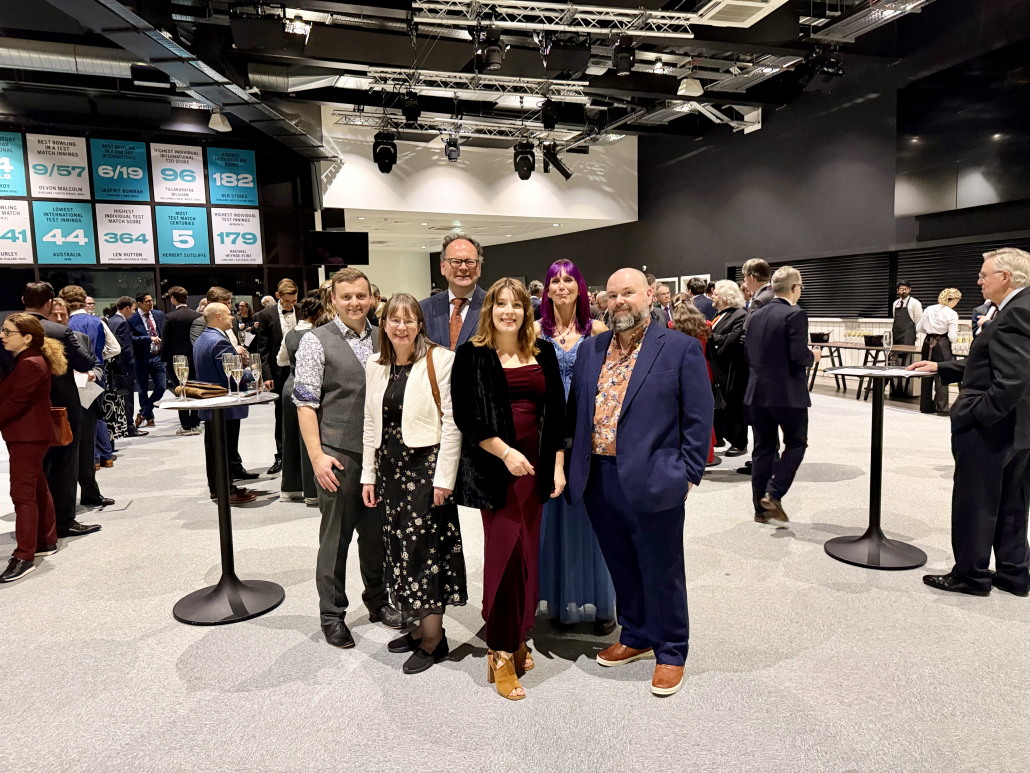 The NUSTEM team at the Kia Oval, London, for the Institute of Physics Award celebration, 2025